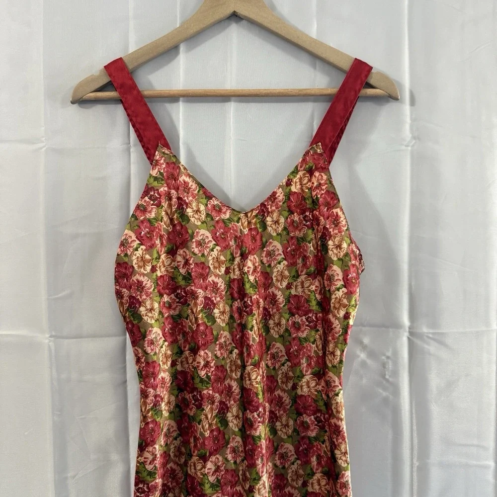 Vintage Pinx Nightgown M Floral Made USA Satin‎ Floral Lingerie Sexy Cottagecore